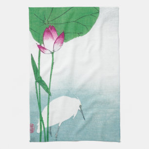 Lotus und White Heron, Koson, Ukiyo-e Handtuch