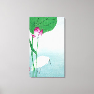 Lotus und White Heron, Koson, Ukiyo-e Leinwanddruck
