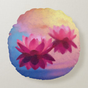 Lotus Vibrant Rundes Kissen