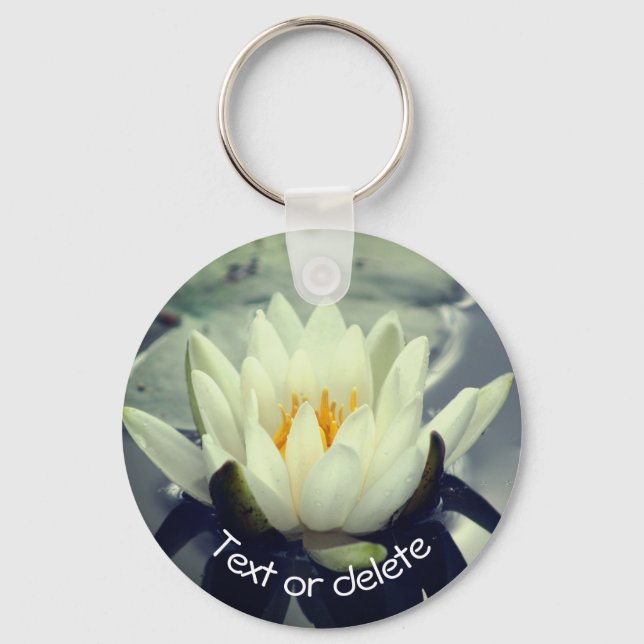Lotus Water Lilie Blume Personalisiert Schlüsselanhänger (Vorderseite)