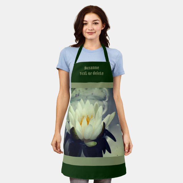 Lotus Water Lilie Blume Personalisiert Schürze (Getragen)