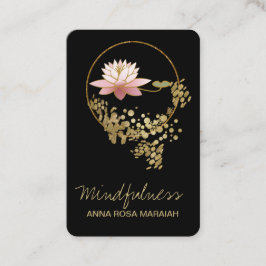 *~* Lotus Water Lilie Yoga Mindfulful Glitzer Visitenkarte