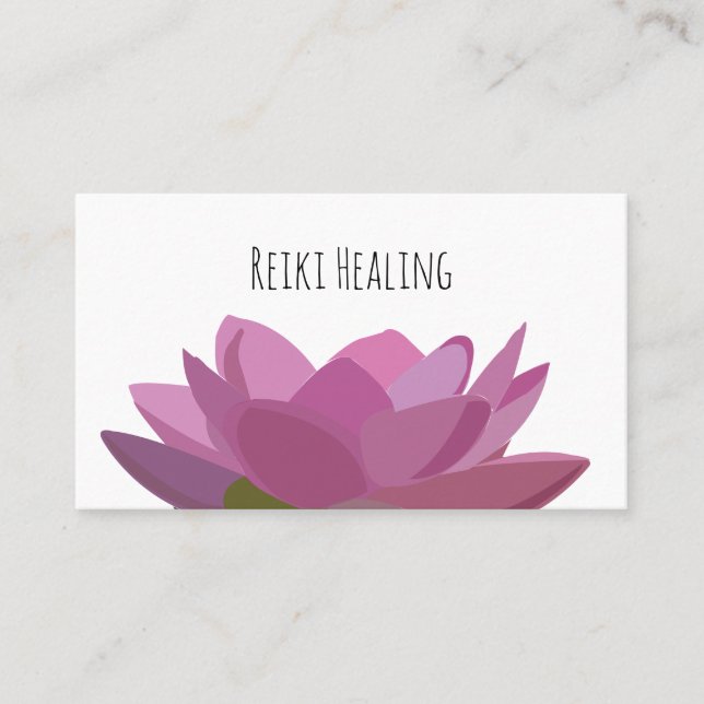 Lotus Water Lily Pink Blume Reiki Healer Visitenkarte (Vorderseite)