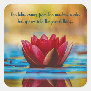 Lotus-Weisheits-Spirituelles-Wachstum-Inspirierend Quadratischer Aufkleber
