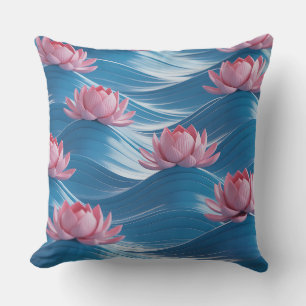 Lotus-Welle-Relief 3D-Batik-Motiv Kissen