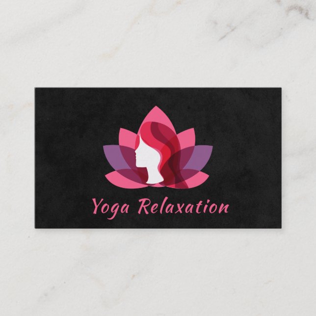 Lotus Woman Head Logo Visitenkarte (Vorderseite)