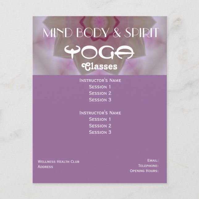 Lotus Yoga A5 Flyer (Vorne)