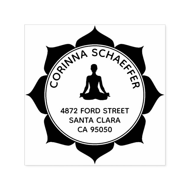 Lotus Yoga Custom Rücksendeadresse Self Inking Bri Permastempel (Design)
