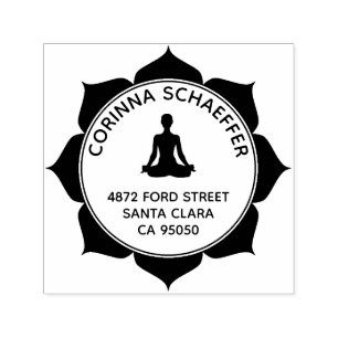 Lotus-Yoga-Individueller-Rücksende-Adresse-Selbstf Permastempel