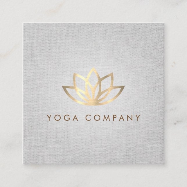 Lotus-Yoga-Lehrer-graue quadratische Visitenkarte (Vorderseite)