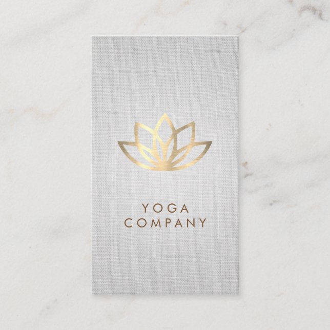 Lotus-Yoga-Lehrer-graue vertikale Visitenkarte (Vorderseite)