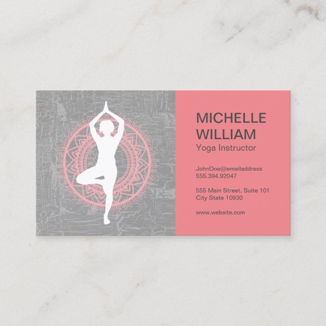 Lotus | Yoga-Pose | Instructor Business Card Visitenkarte (Vorderseite)