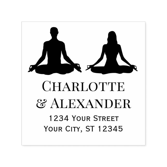 Lotus Yoga Pose Name Rücksendeadresse Permastempel (Design)
