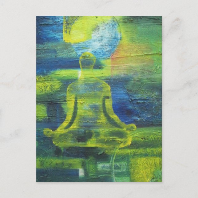 Lotus Yoga Pose Ursprüngliche Gesundheitsübung Mod Postkarte (Vorderseite)