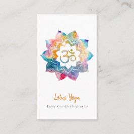 Lotus Yoga Watercolor Splash Serene Studio Busine Visitenkarte