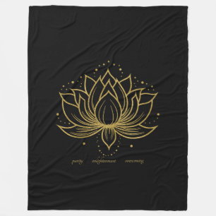 Lotusblume gold fleecedecke