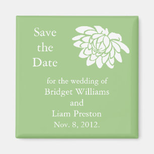 Lotusblüten Save the Date Magnet (grün)