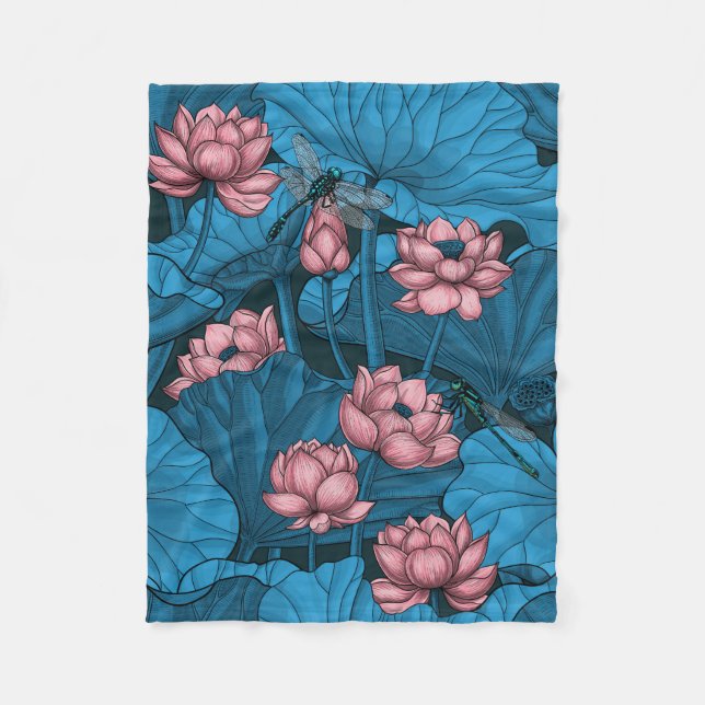Lotusgarten Fleecedecke (Vorderseite)