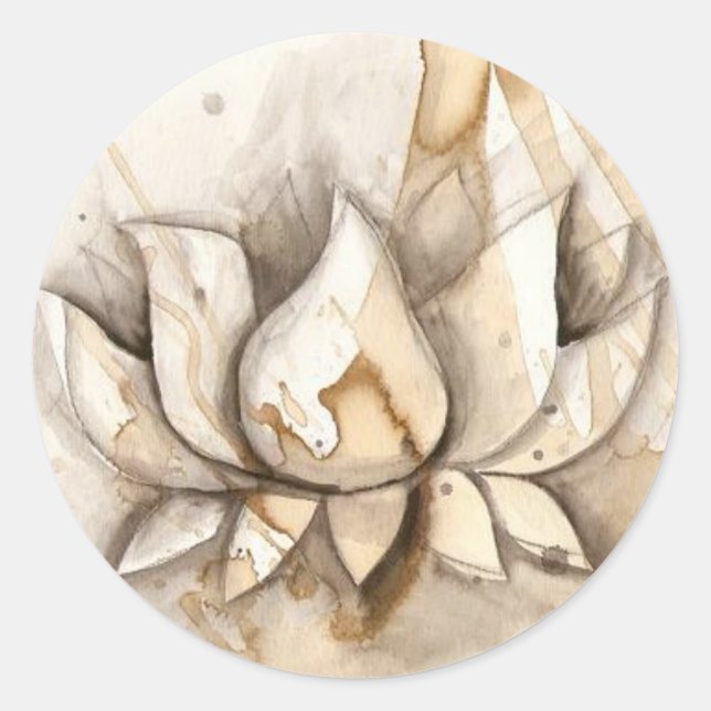 Lotuskleber Runder Aufkleber (Vorderseite)