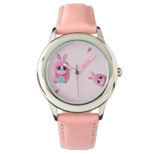 "Lou Lou" Eine kuschelige, rosa Kreatur Armbanduhr