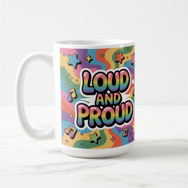LOUD AND PROUD | LGBTQ+ Pride Ally Kaffeetasse (Links)