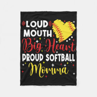 Loud Mouth Big Heart Proud Softll Momma Mother's D Fleecedecke