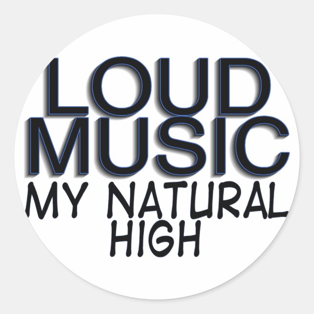 Loud Music Runder Aufkleber (Vorderseite)