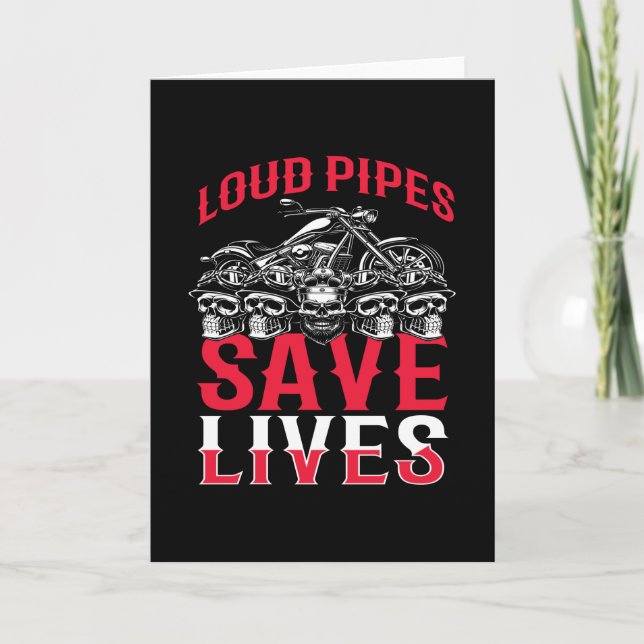 Loud Pipes Gerettet Motorrad-Motorrad Karte (Vorderseite)