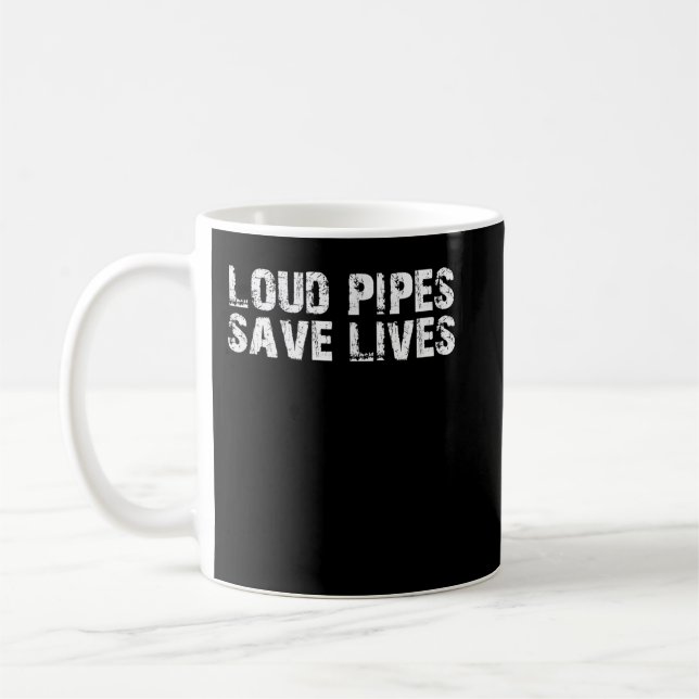 Loud Pipes Rettend Auto Mechaniker Motorrad Motorr Kaffeetasse (Links)