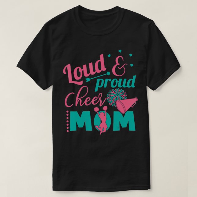 Loud & Prod Cheer Mama Mutter Mama Cheerleader T-Shirt (Design vorne)