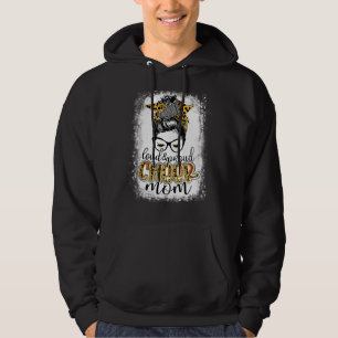 Loud & Proud Cheer Mama Messy Bun Leopard Mutter Hoodie