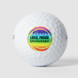 Loud Proud Snowflake Rainbow Colors Golfball