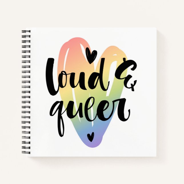 Loud & Que | Wasserfarbenherz Notizbuch (Vorderseite)