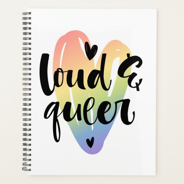 Loud & Que | Wasserfarbenherz Planer (Vorderseite)