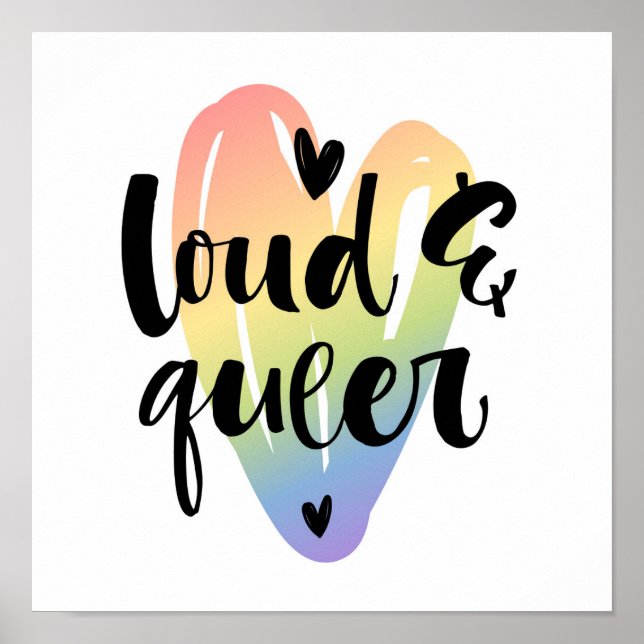 Loud & Que | Wasserfarbenherz Poster (Vorne)