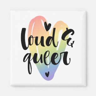 Loud & Queer   Watercolor Heart Magnet