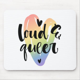 Loud & Queer Watercolor Heart Mousepad