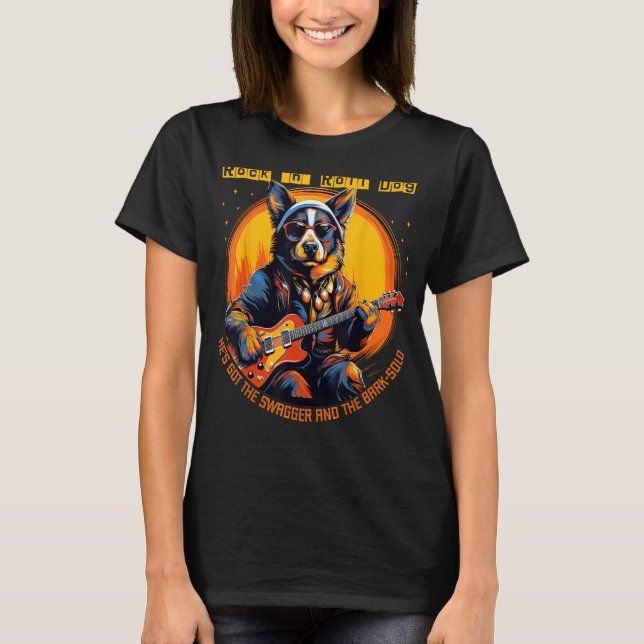 Loud Rock'n Roll Music mit cooler Gitarre D T-Shirt (Vorderseite)