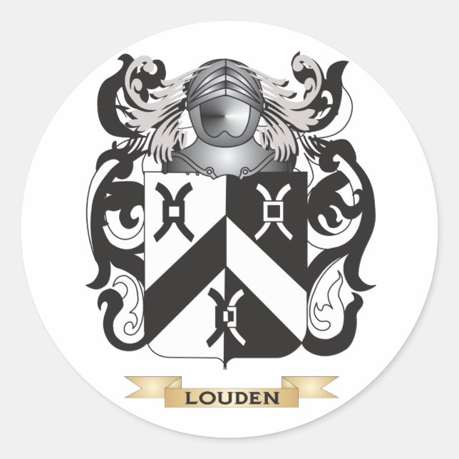 Louden Coat of Arms (Familienwappen) Runder Aufkleber (Vorderseite)