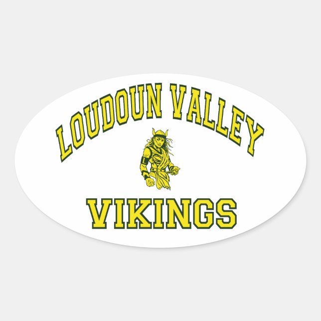 Loudoun Valley Vikings Ovaler Aufkleber (Vorderseite)