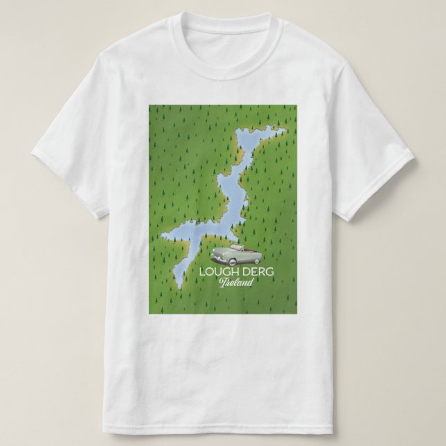 Lough Derg Ireland Map T-Shirt (Design vorne)