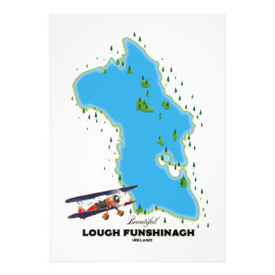 Lough Funshinagh Irland Reiseplakat. Fotodruck