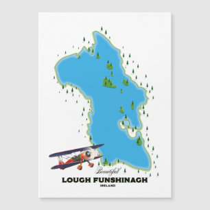 Lough Funshinagh Irland Reiseplakat. Magnetkarte