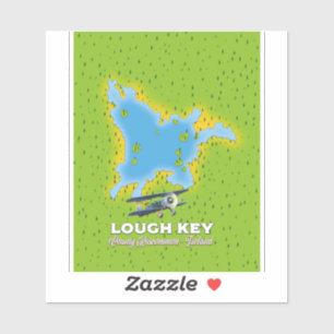 Lough Key Landkreis Roscommon, Irland Karte Aufkleber