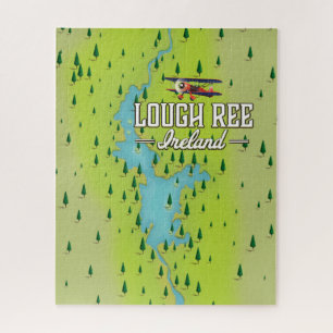 Lough Ree Ireland Vintag Map.