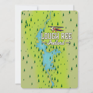 Lough Ree Ireland Vintag Map.
