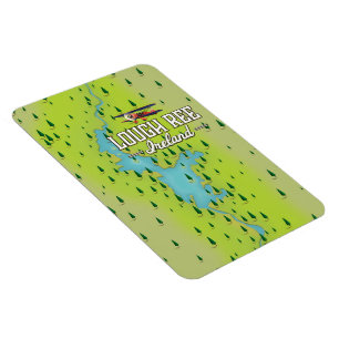 Lough Ree Ireland Vintag Map. Magnet
