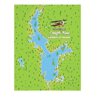 Lough Ree Republik Irland Karte, irisch lough, l Fotodruck