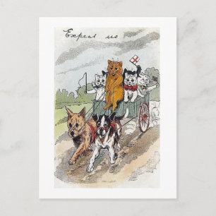 Loui Wain, Katzen & Hunde, Feiertagspostkarte