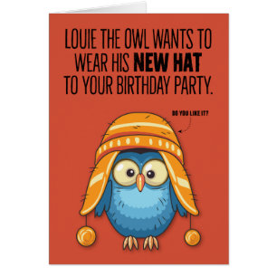 Louie carte d'anniversaire drôle du casquette du